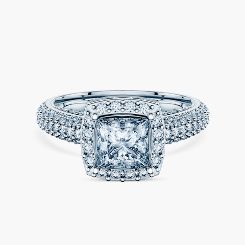 Pierścionek Savicki: białe złoto, diamenty